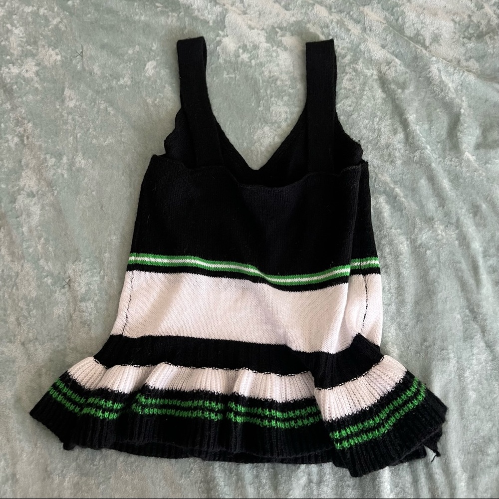 Cliché Striped Cotton- Blend Peplum Top